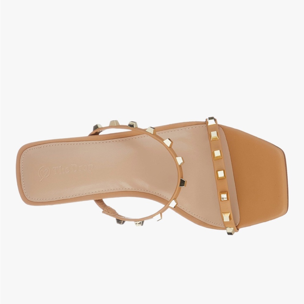 The Drop Elegant Tan Studded Avery Heels - Picture 8 of 14